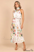 Anabelle Halter Stylish Neck Midi Dress