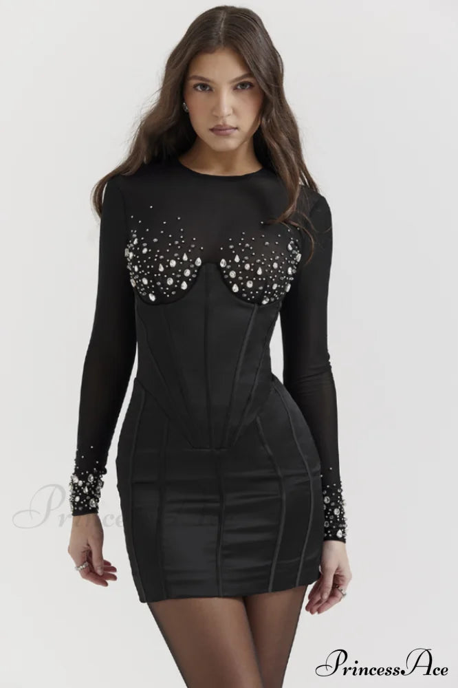 Anastasia Crystal Stylish Embellished Belted Dress