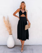 Anaya Cutout Midi Dress Black FINAL