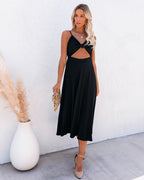 Anaya Cutout Midi Dress Black FINAL