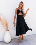 Anaya Cutout Midi Dress Black FINAL