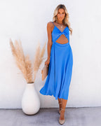 Anaya Cutout Midi Dress Clean Blue FINAL