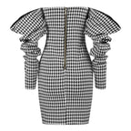 Andi Allover Houndstooth Off Shoulder Dress