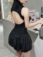 Angela Hollow Out Backless Mini Dress