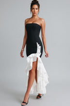 Mya Black Irregular Maxi Dress