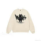 Anime Print Fleece Vintage Sweatshirt