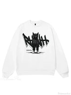 Anime Print Fleece Vintage Sweatshirt