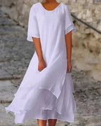 Bárbara Lightweight Summer Dress Made of Cotton for an Elegant Appeara
