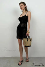 Another Girl Crochet Charming Knit Mini Dress