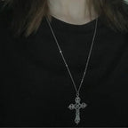 Antique Cross Gothic Rebel Dangle Drop Earring