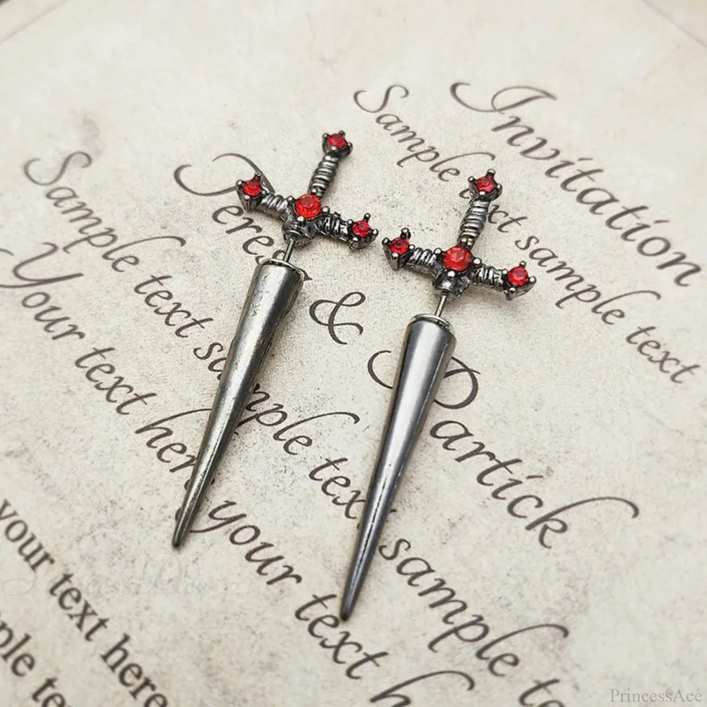 Antique Dim Gothic Blade Stiletto Earring
