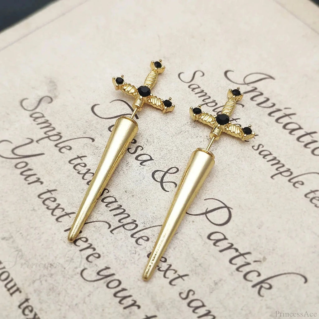 Antique Dim Gothic Blade Stiletto Earring