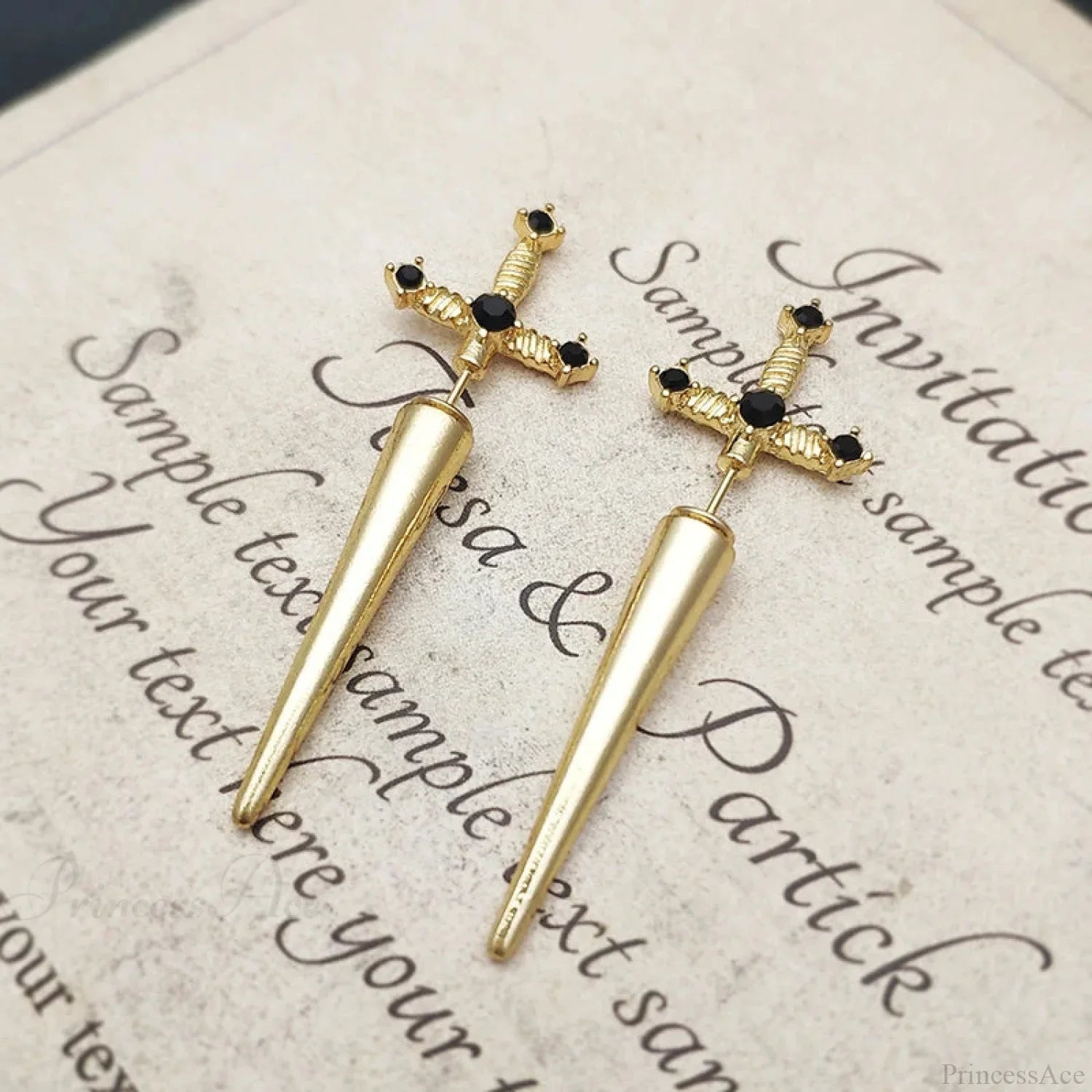 Antique Dim Gothic Blade Stiletto Earring
