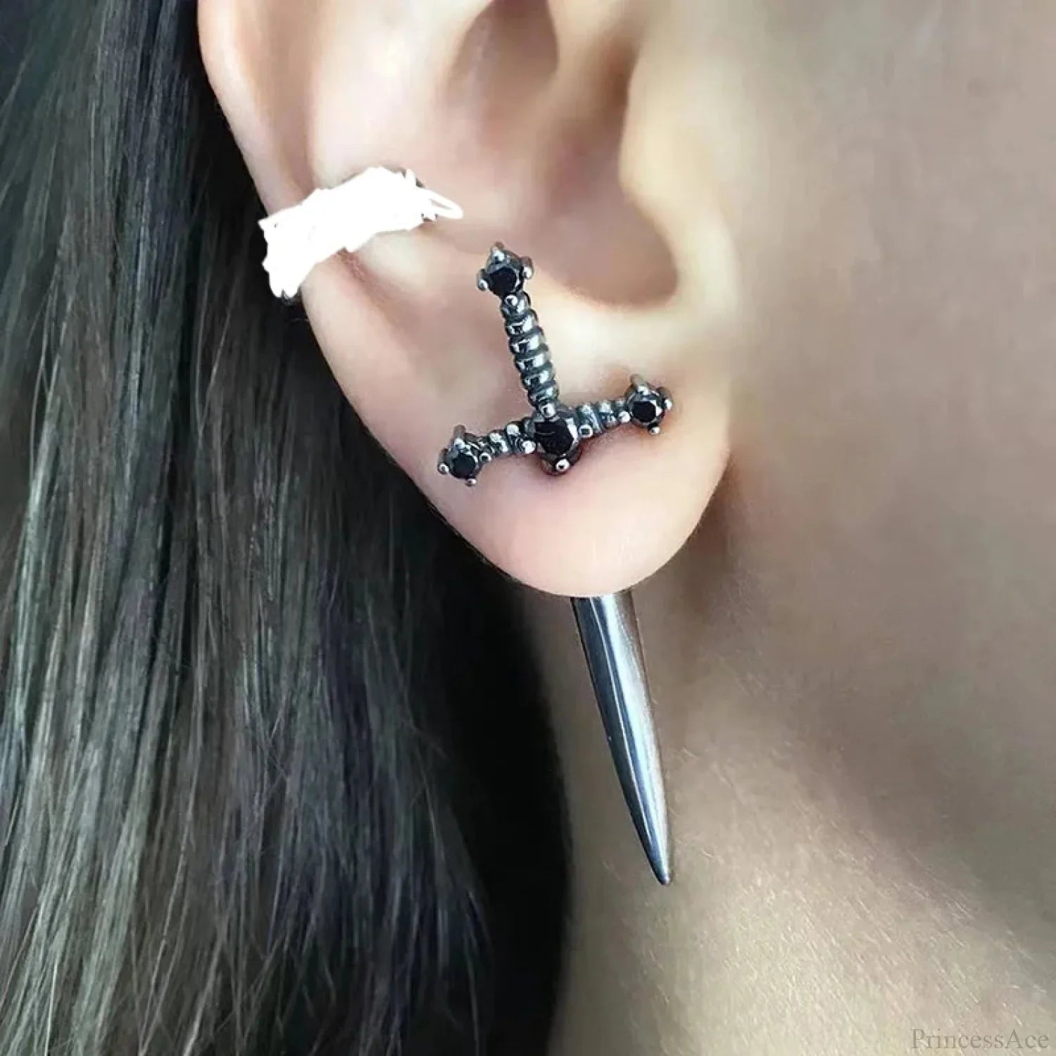 Antique Dim Punk Gothic Blade Dagger Earring