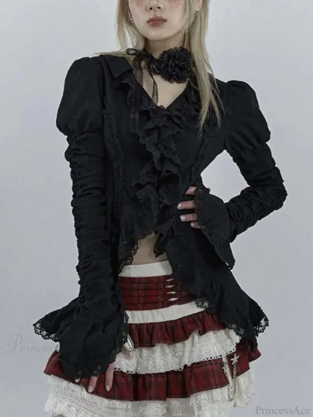 Antique Extended Sleeve Lace Blouse