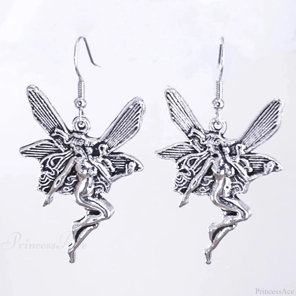 Antique Fairy Wings Grunge Dangling Earring