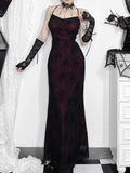 Antique Gloomy Arachnid Net High Waist Full-Length Dress
