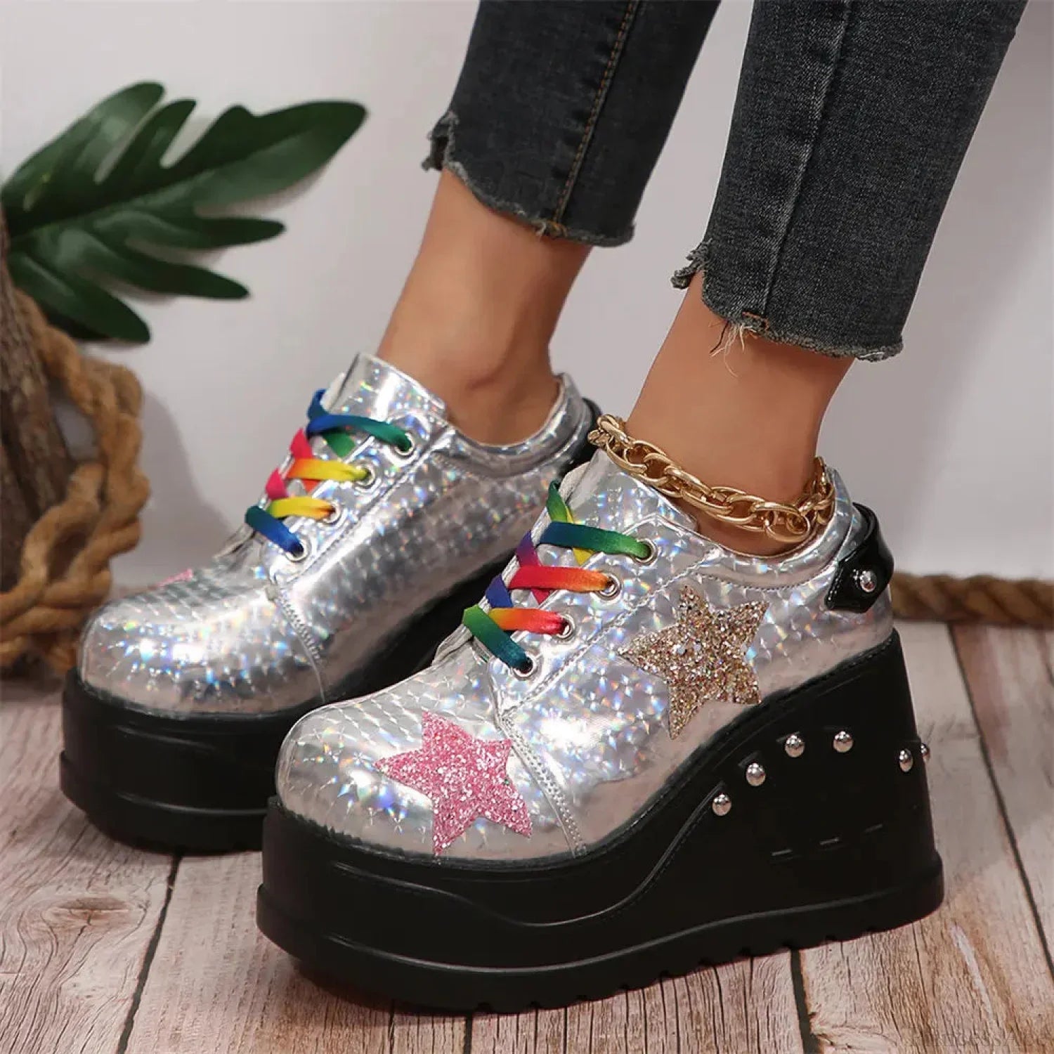 Antique Gothic Lace-Up Elevated Sneaker