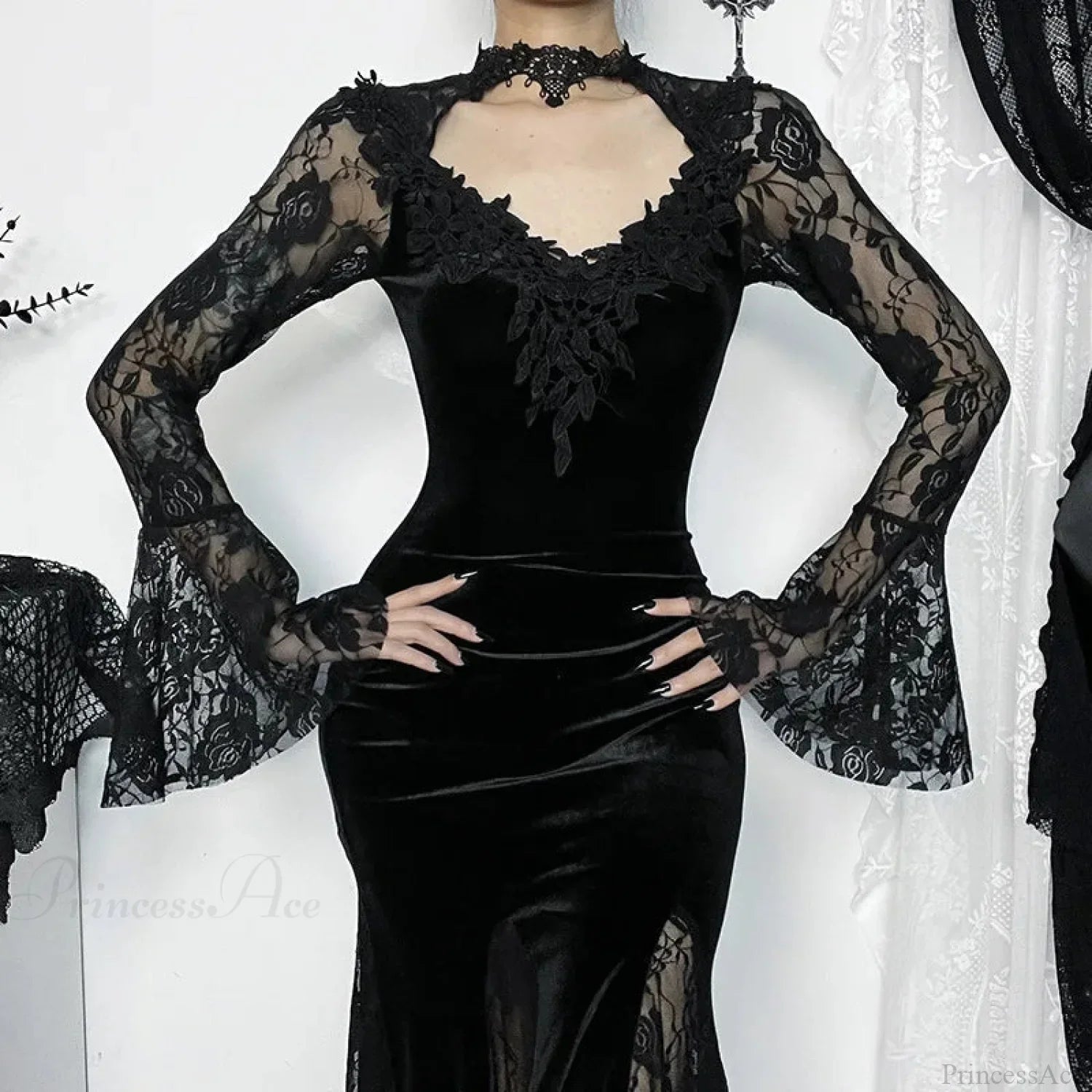 Antique Lace Trumpet Slim Midi Attire