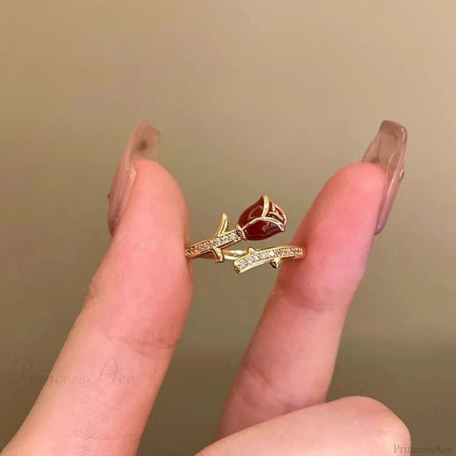 Antique Mysterious Crimson Crystal Cross Band