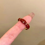 Antique Mysterious Crimson Crystal Cross Band