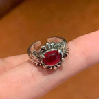 Antique Mysterious Crimson Crystal Cross Band