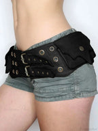 Antique Mysterious Large Pockets Synthetic Leather Belt
