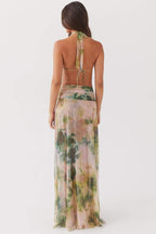 Marta Elevated Printed Halterneck Maxi Dress Evening Wear Edit