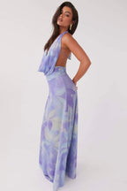 Marta Elevated Printed Halterneck Maxi Dress Evening Wear Edit
