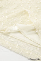 Apricot Off Shoulder Lace Knit Long Sleeve Tee