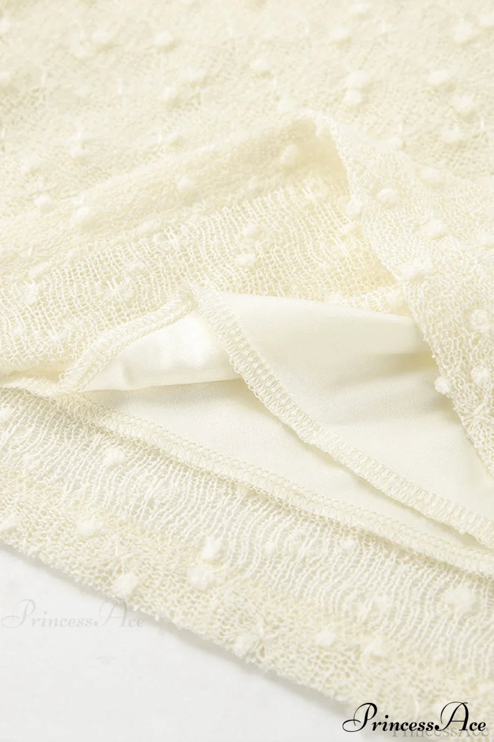 Apricot Off Shoulder Lace Knit Long Sleeve Tee