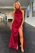 Tamara Minimalist Maxi Dress Burgundy Boutique Collection