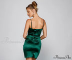 Araceli Plunge Neck Charming Satin Formal Dress