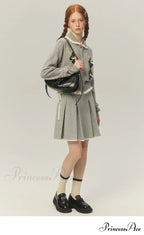 Argyle Collar Stylish Buttoned Knitted Cardigan