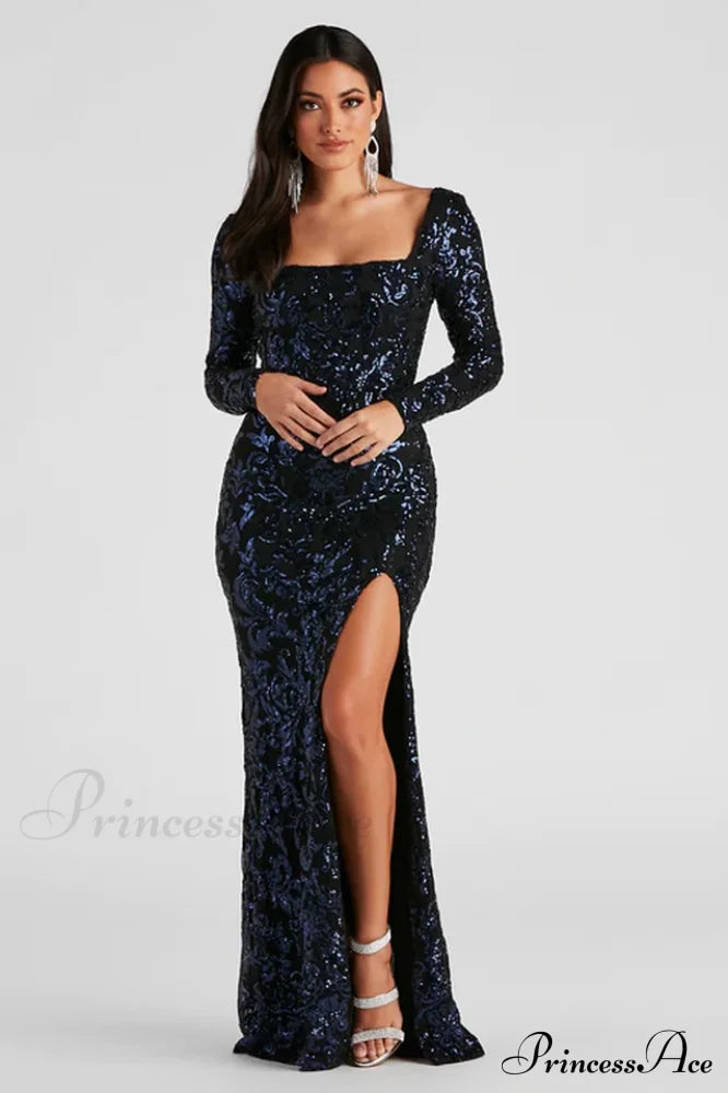 Arial Formal Stylish Sequin Lace-Up Dress