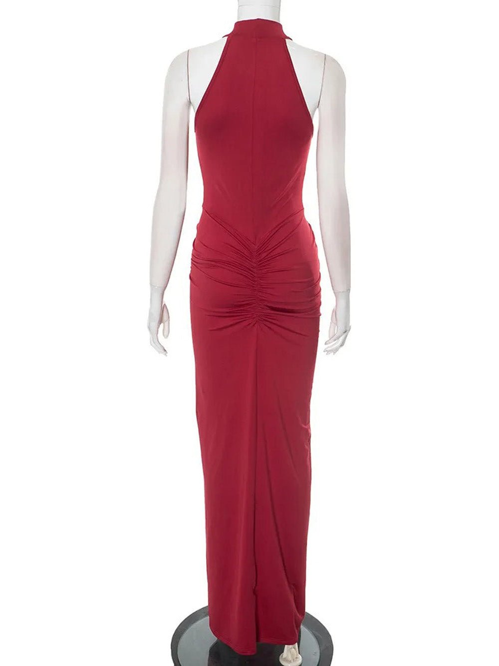 Ariana Halter Ruched Maxi Dress