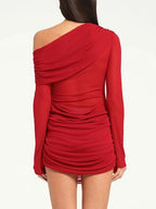 Ariana One Shoulder Mesh Mini Dress