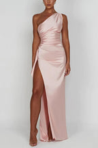 Ariana Timeless Satin Maxi Dress with Slit Designer Edit
