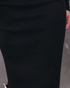 Arielle Off The Shoulder Ribbed Knit Midi Dress FINAL