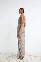 Cecilia Premium Ruffled V Neck Maxi Dress Chic Silhouette Collection