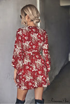 Arm Gown with Irregular Flared Flowered Design
