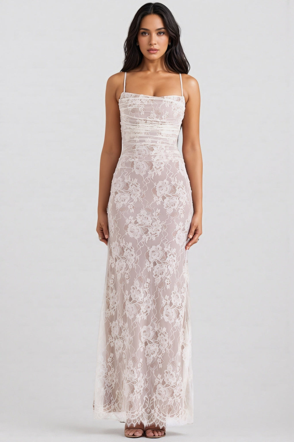 Yoshi Vintage Cream Lace Maxi Dress