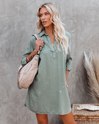 Artessa Paint Splatter Pocketed Tencel Shirt Dress