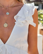 Arvilla Floral Ruffle Maxi Dress Off White