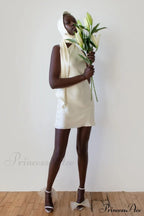 Astrella Neck Wrap Charming Midi A-Line Dress