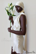 Astrella Neck Wrap Charming Midi A-Line Dress