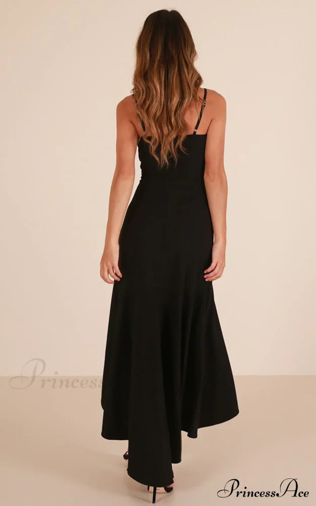 Asymmetric Flounce Long Dress