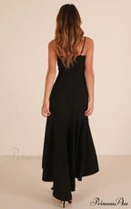 Asymmetric Flounce Long Dress
