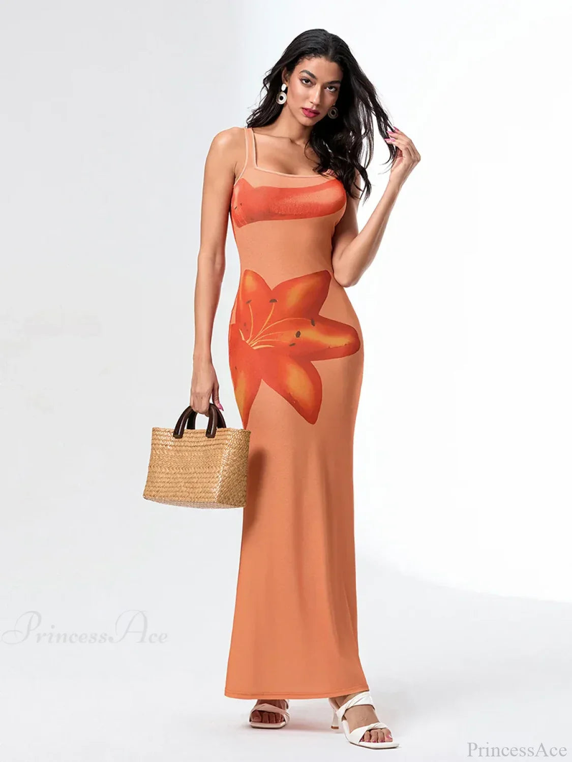 Asymmetric Neck Tank Sleeveless Wrap Bodycon Floral Vacation Dress