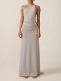 Athena One Shoulder Backless Maxi Dress